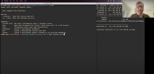 Screenshot of the new Dask CLI in action